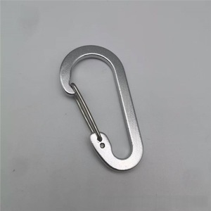 Non. Mousqueton en alliage d'aluminium de type D, noir et argenté, crochet porte-clés d'extérieur, capacité de charge de 5 kg - Product Image 2