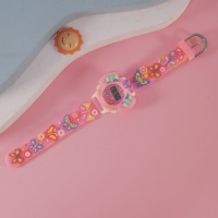 Reloj electrónico con pegatina de mariposa pequeña de dibujos animados para niños, caja de ABS, alarma Digital resistente al agua, regalo exclusivo para fiesta de cumpleaños
