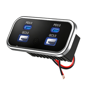 Cargador <span class=keywords><strong>de</strong></span> Coche con Interruptor Táctil Personalizado, Puerto <span class=keywords><strong>USB</strong></span> <span class=keywords><strong>de</strong></span> 12V/24V, Toma <span class=keywords><strong>de</strong></span> Corriente para Coche con 1 Puerto <span class=keywords><strong>USB</strong></span>-A <span class=keywords><strong>de</strong></span> 18W y 2 Puertos <span class=keywords><strong>USB</strong></span>-<span class=keywords><strong>C</strong></span> <span class=keywords><strong>de</strong></span> <span class=keywords><strong>20W</strong></span> - Product Image 1