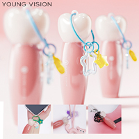 YOUNG VISION Huile à lèvres végétalienne pour adolescents Cool Summer Brillant à lèvres rafraîchissant en forme d'étoile Teinte à lèvres 6 couleurs avec trou de chaîne