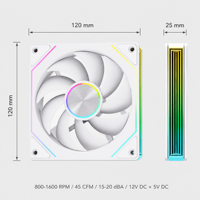 Ventilateur de boîtier PC SNOWMAN OK120-ARGB-WH 120mm blanc ARGB, silencieux 15-20dBA, PWM, effet miroir infini, synchronisation 5V 3 broches, vente en gros