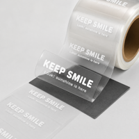 Étiquette adhésive transparente personnalisée pour fruits et maïs, en papier thermique brillant, avec ligne de perforation, pour emballage en rouleau
