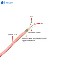 N Type Shielded PTFE/FEP High Temperature Resistant Nickel-Chromium-Silicon Thermocouple Wire 2 Cores Customizable Length
