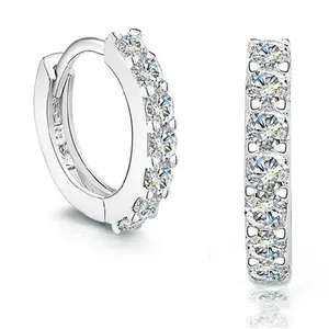 Design Silver Earrings Classic Hoop Earrings Jewelry Micro Pave Cz Sterling Silver Gold Plated 925 Sterling Silver Huggie Earring Hoop Women