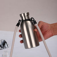 Termo Deportivo Personalizado con Serigrafía, de Acero Inoxidable 304, Boca Pequeña, 350ml/500ml, Portátil, Color Sólido, con Cordón