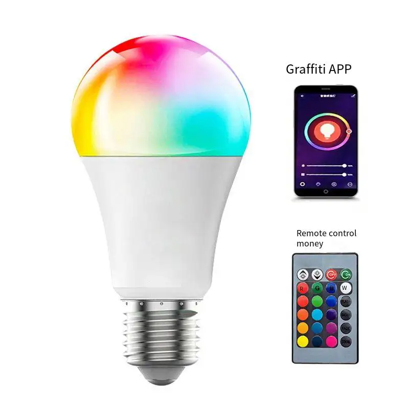 LED Color Bulb Colorful Remote Control RGB Color Changing Bulb E27 Screw Mouth Indoor Led Bulbs Smart Lighting