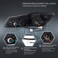 Pour Lexus IS250 IS350 ISF 2006 2007 2008 2009 2010 2011 2012 Feux arrière modifiés fumés à LED, barre de feux arrière