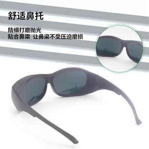 Lunettes de sécurité laser professionnelles 590-690nm, monture noire, lentille de 1.5mm, Protection anti-lumière rouge pour l'épilation, le soudage et le marquage - Product Image 1
