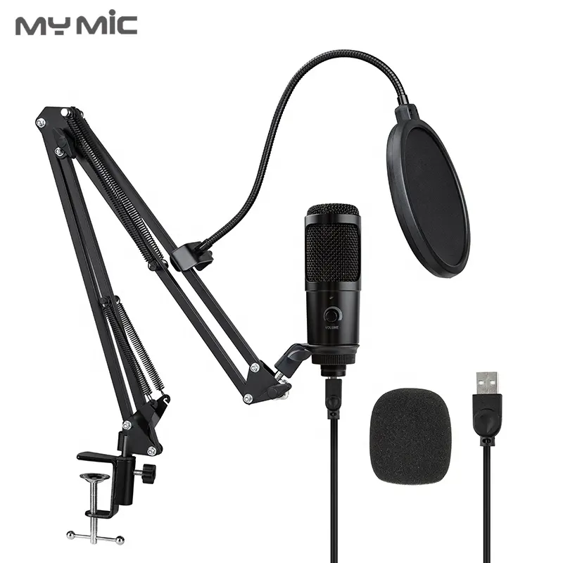 Nieuwe Ontwerp BM009UX Condensator Microfoon Usb Studio Microfoon Opname Met Verstelbare Standaard Voor Live-uitzending Gaming