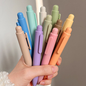 Mini Cute Macaron Tragbarer Fat Pen Mehrfarbige Klappen taschen hose Schnellt rockn ender 0,5mm schwarzer Gel stift - Product Image 5