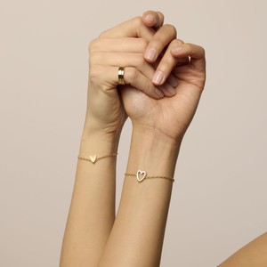 2026 Fashion Jewelry Stainless Steel Geometric Gold Plated Heart <b>Bracelet</b> for Couple <b>Adjustable</b> Beads - Product Image 5