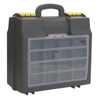 Boîte à outils en plastique noir durable avec fermoirs de verrouillage sécurisés et construction de haute qualité pour le rangement d'outils professionnels