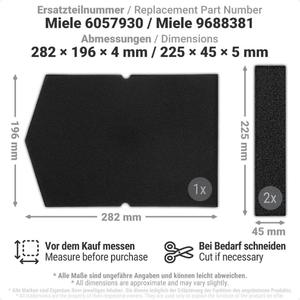 Filtres en éponge pour sèche-linge Miele 6057930 9688381, durables pour usage domestique - Product Image 4