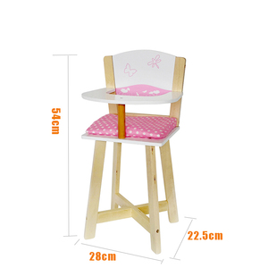 Meubles de poupée jeu de rôle éducation préscolaire <span class=keywords><strong>chaise</strong></span> <span class=keywords><strong>haute</strong></span> alimentation de bébé <span class=keywords><strong>chaise</strong></span> de poupée <span class=keywords><strong>en</strong></span> <span class=keywords><strong>bois</strong></span> - Product Image 3