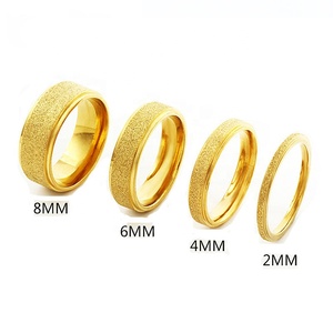 Venta al por mayor <span class=keywords><strong>de</strong></span> joyería <span class=keywords><strong>de</strong></span> moda chapado en oro <span class=keywords><strong>de</strong></span> acero inoxidable <span class=keywords><strong>matrimonio</strong></span> <span class=keywords><strong>y</strong></span> compromiso promesa pareja anillos esmerilado <span class=keywords><strong>anillo</strong></span> para Mujeres Hombres - Product Image 1