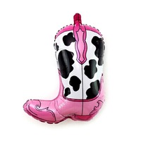 Ensemble de ballons en aluminium sur le thème du cowboy - Formes de bottes et de chapeaux en Mylar pour la décoration de fêtes sur le thème de la ferme, du rodéo et du western (Vente en gros MOQ 200)