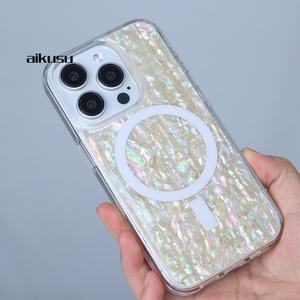 Funda Personalizada para Teléfono con Madreperla para iPhone 16, Carcasa Magnética de TPU y PC para iPhone 16 15 14 13 12 Pro Max - Product Image 1