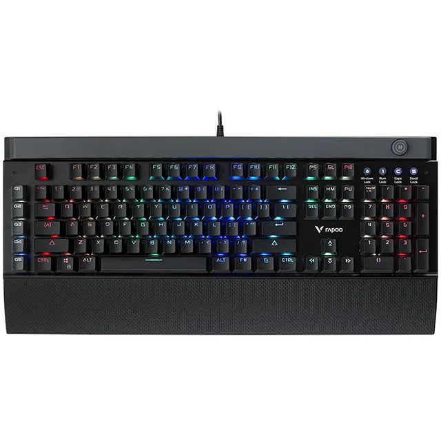 Rapoo V820 Keyboard Mekanis, Sumbu Optik Lampu Latar 104 Kunci Pemrograman Makro Kantor Rumah Desktop Komputer