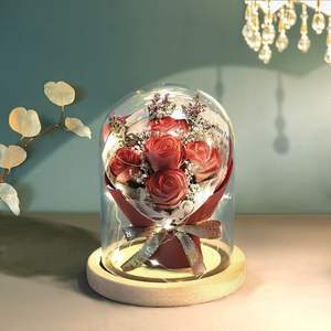 Regalo Romantico di San Valentino Decorazione per Matrimoni <span class=keywords><strong>Campana</strong></span> di Vetro <span class=keywords><strong>Fiori</strong></span> Eterni Regalo Conservato Cupola di Vetro Fiore di Sapone - Product Image 6