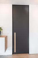 Porte intérieure en bois plaqué bois blanc pour chambre à coucher, porte invisible sans cadre en bois et aluminium