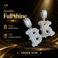 Collier personnalisé avec lettre en zircon scintillant, chaînes plaquées or, pendentif en cristal de glace baguette, style hip-hop unisexe