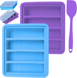 Nuevo Diseño Ecológico, Bandeja de Silicona de Grado Alimenticio para Congelar Sopa, Salsas, Caldos y Restos de Comida, Contenedor Grande para Cubos de Hielo, Molde para Sopa con Tapa - Product Image 1