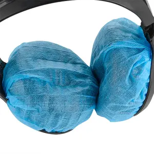 大黑色可拉伸一次性卫生耳机盖定制生态无纺布耳机盖耳机盖，带弹性