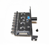 Controlador de ventilador manual de 8 vías Soporte de montaje PCI con 4 perillas para ventiladores de PC de 3/4 pines alimentados por Molex de 4 pines
