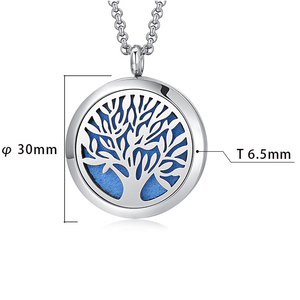 Fashion Diamond-free Life Tree Hollow Design Perfume <strong>Diffuser</strong> Aromatherapy Essential Oil Pendant <strong>Necklace</strong> - Product Image 5