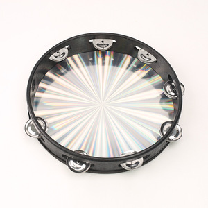 Percussion instruments: 8-inch and 10-inch laser double-row hand-cranked tambourine, kindergarten early education hand <strong>drum</strong> - Product Image 3