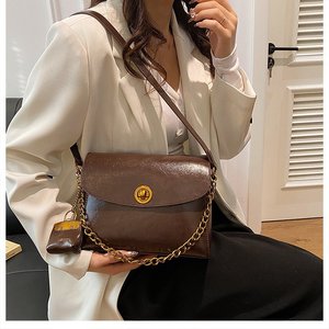 Bolso de hombro para axila Moq bajo directo de fábrica, nuevo bolso ligero de lujo para mujer, bolsos de cadena cruzados informales de cuero suave con monedero - Product Image 4