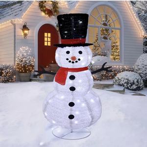 최고 판매 6 Ft 조명 크리스마스 야외 눈사람 120 LED 조명 휴일 크리스마스 마당 봉제 눈사람 - Product Image 4