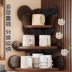 Corner Shelf 3 Tier Wood Cosmetic Organizer Storage Rack For Makeup Bathroom Vanity Desk Use - Product Image 3
