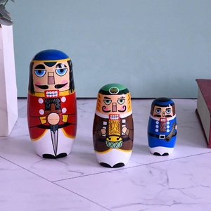<span class=keywords><strong>Soldat</strong></span> de Noël en bois, style Casse-Noisette, figurine russe Matryoshka, jouet peint pour enfants, petit cadeau de vacances, décoration et ornements - Product Image 3
