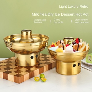 Marmite multifonction en acier inoxydable pour glace sèche, style coréen, crème glacée dorée, dessert, <span class=keywords><strong>soupe</strong></span> - Product Image 2