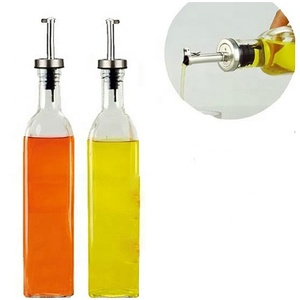 170 ml 2 pièces Mini bouteille en verre pour huile <span class=keywords><strong>de</strong></span> cuisson et <span class=keywords><strong>vinaigre</strong></span> avec support d'affichage noir - Product Image 3