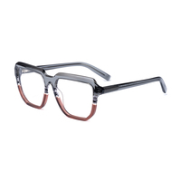 Monturas de gafas graduadas para miopía cuadradas coloridas de acetato personalizadas Vintage, monturas de gafas con personalidad