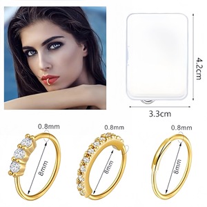 Ensemble de 23 bijoux pour piercing au nez en acier inoxydable avec pierres en zircon, idéal pour un cadeau - Product Image 2