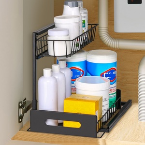 Manufactory Direct 2-Tier Adjustable Storage <b>Rack</b> Kitchen <b>Sink</b> Bathroom Top Organizer Adjustable Height Kitchen <b>Sink</b> <b>Rack</b> - Product Image 3