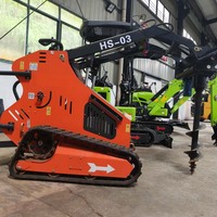 Chargeuse compacte sur chenilles HS03 avec tarière pour l'aménagement paysager résidentiel dans les espaces étroits CE