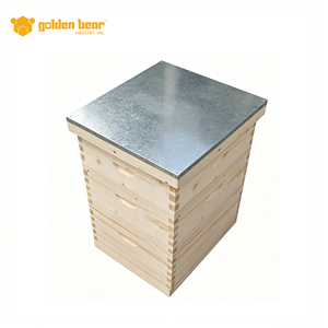 Caja de colmena de madera Golden Bear para 10 cuadros, con techo metálico, equipo de apicultura para abejas mieleras - Product Image 6