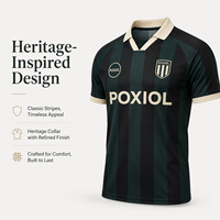 Özel Retro Futbol Forması Klasik Şerit Tasarımlı Unisex Polyester Nefes Alabilen Kısa Kollu Spor Giyim Futbol Üniformaları İspanya