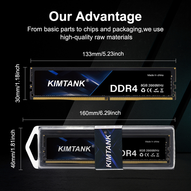 High Performance DDR4 ECC RAM 4GB-16GB 2400-3200MHz Desktop Memory Module in Stock