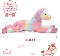 Vente en gros de grande qualité rose peluche grand animal jouet ensemble poney cheval pour amis enfants fête cadeaux d'anniversaire
