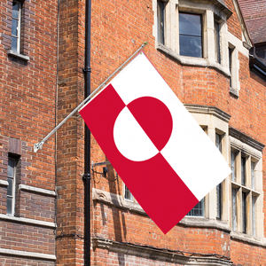 Venta al por mayor de la <span class=keywords><strong>bandera</strong></span> nacional de <span class=keywords><strong>Groenlandia</strong></span> 3x5 pies de fibra de poliéster colgante al Aire Libre Verde todo el país entrega rápida personalizada - Product Image 2