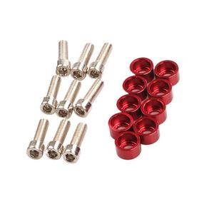 Aluminum Spacer <b>Washers</b> Set 8mm 9 Pieces Red For <b>Car</b> Modification - Product Image 1