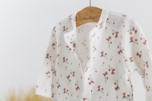 신생아 아기 의류 바디 슈트 Romper OEM 와플 패브릭 Sleepsuit 긴 소매 잠옷 고품질 유니섹스 플록시 플레이 정장