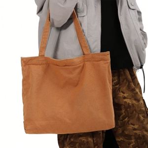 Sac à bandoulière Harajuku personnalisé imprimé motif champignon, sac de shopping en toile, sac fourre-tout décontracté en coton noir, sacs de courses tendance - Product Image 4