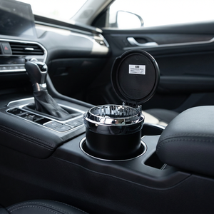 CARFU Universal Fit Silver/Black ABS Portable Custom Smokeless <strong>Ashtray</strong> for <strong>Car</strong> Armrest Box CE Certified AC-813 - Product Image 4