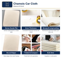 Chiffonnette en suède pour voiture et maison, sans traces, absorbante, multi-usages, bords surpiqués, en lots en gros